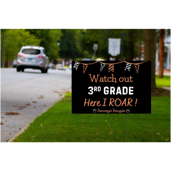 Collins Roaring into 3rd Grade Yard Sign 2026